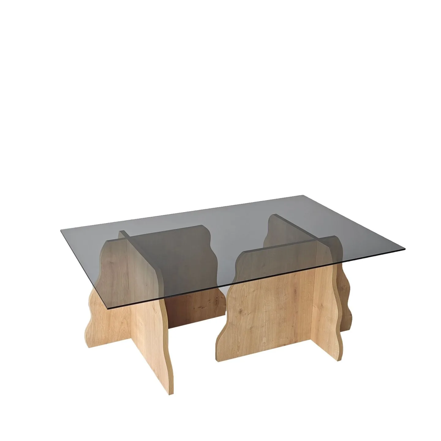 Zevric Soffbord 65x105 cm Rektangulär Glas - Safir Ek Och Rökt