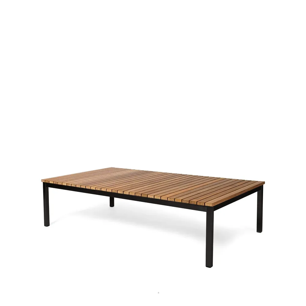 Skargaarden Häringe soffbord Teak, large, svart stålstativ