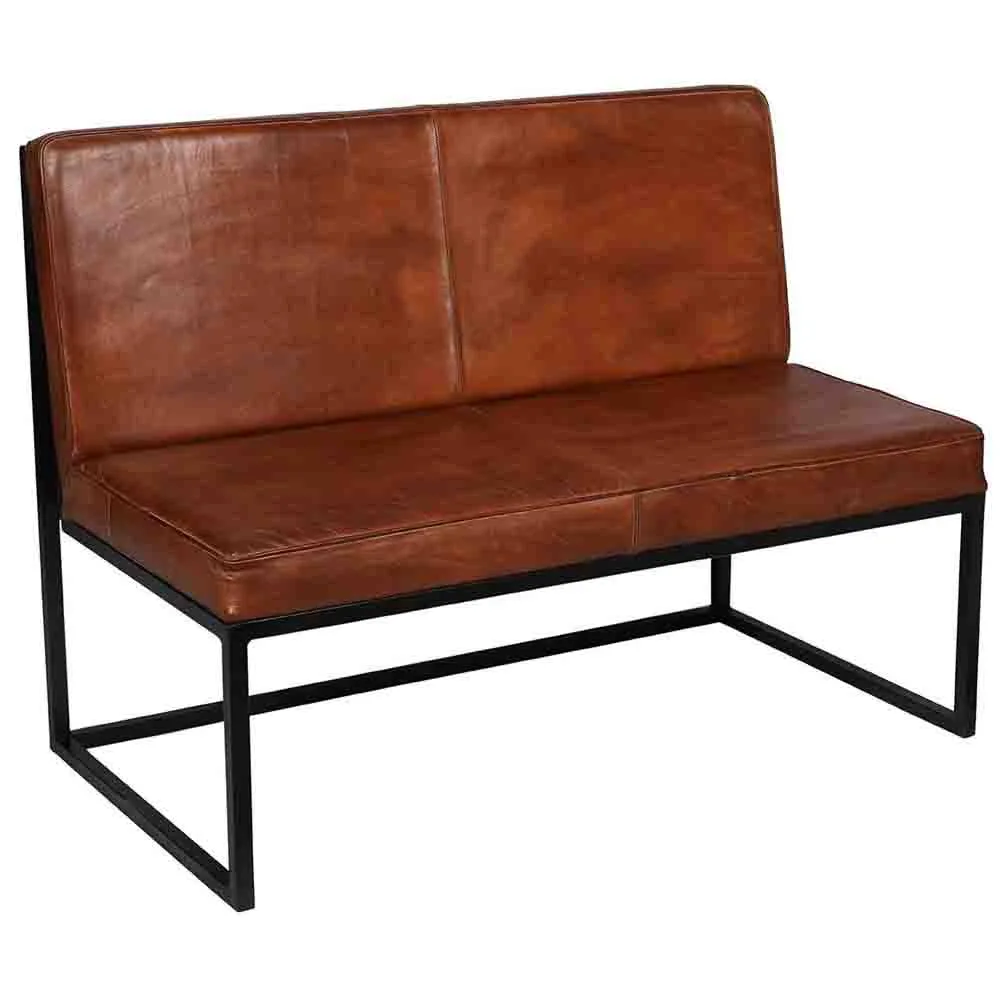 Loungesoffa Perry läder & järn Trademark Living