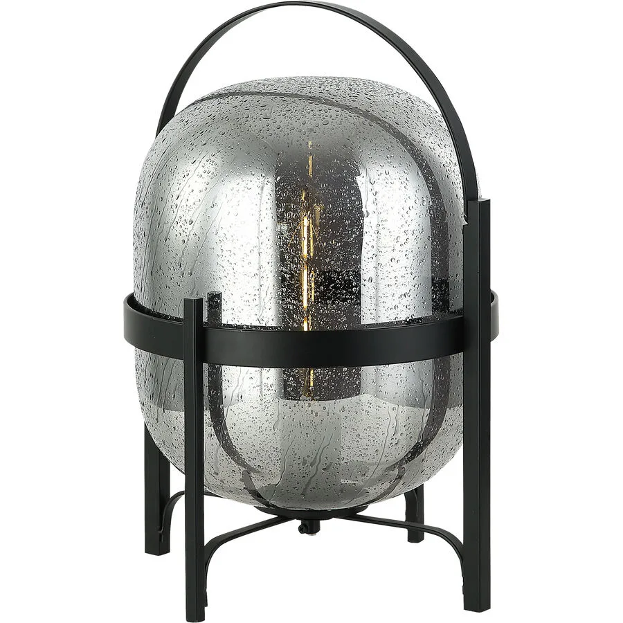 Tischlampe Gavia Grau Glas 29 cm 41 cm - Farbe: rauchgrau