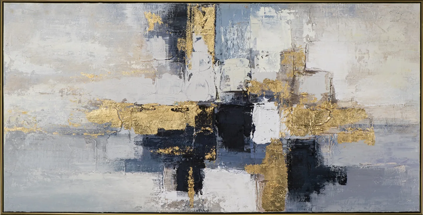 image LAND Gemälde Gold Reflektiert Blau | Schubiger Möbel