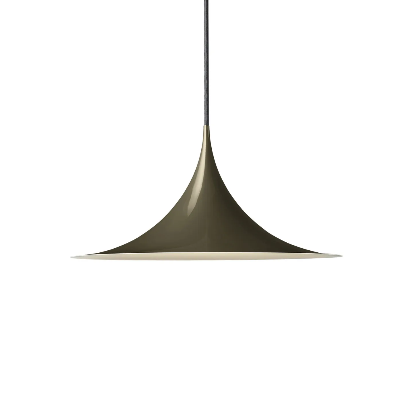 Semi Pendelleuchte Ø30 Glossy Dark Cocoa - GUBI - Wohnzimmer - Design - Metall - Einflammig