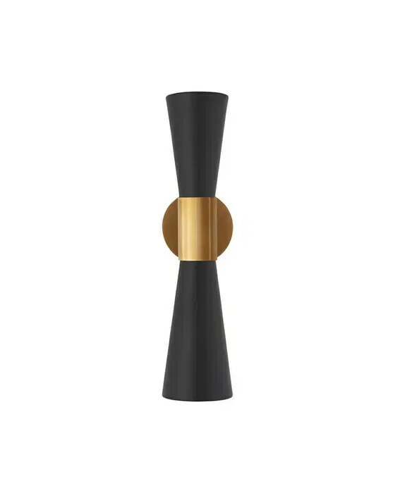 Clarkson Narrow Sconce Antique Brass and Black Medium