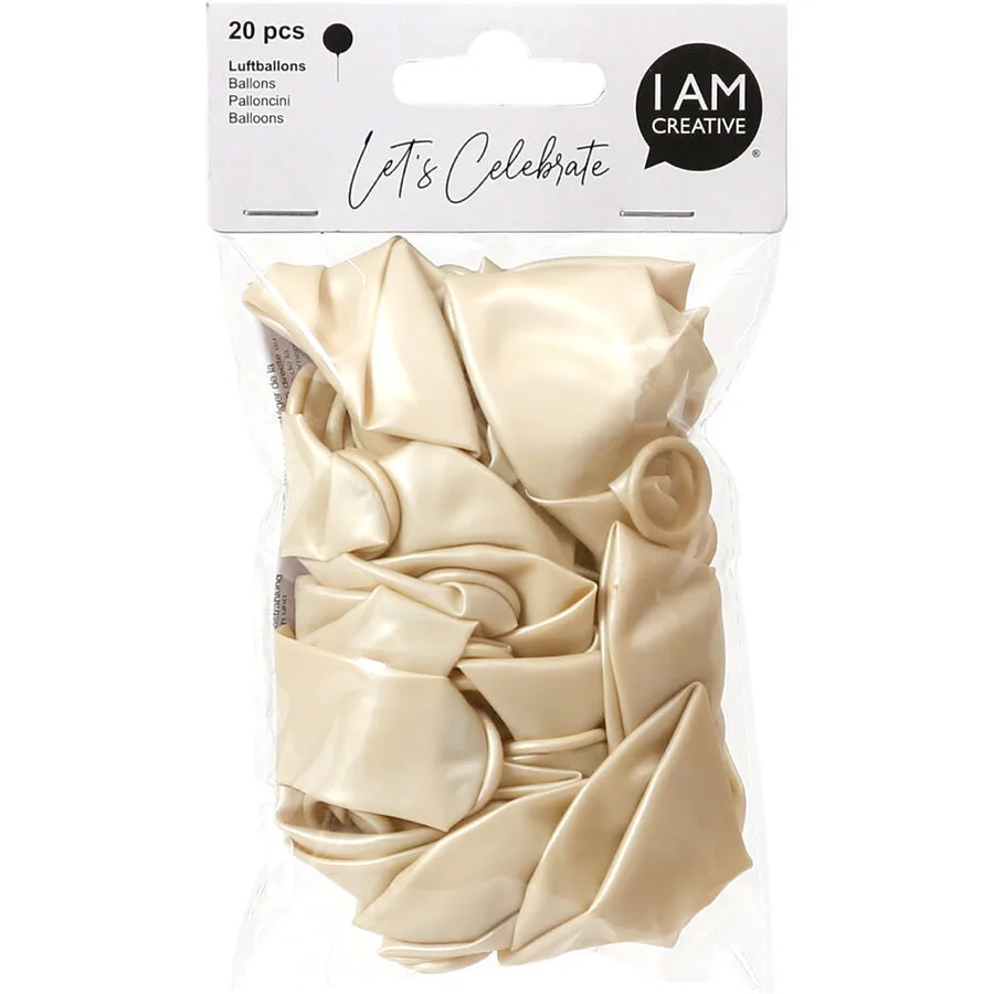 Luftballons I am creative creme Naturkautschuk H 19 cm 20 Stk