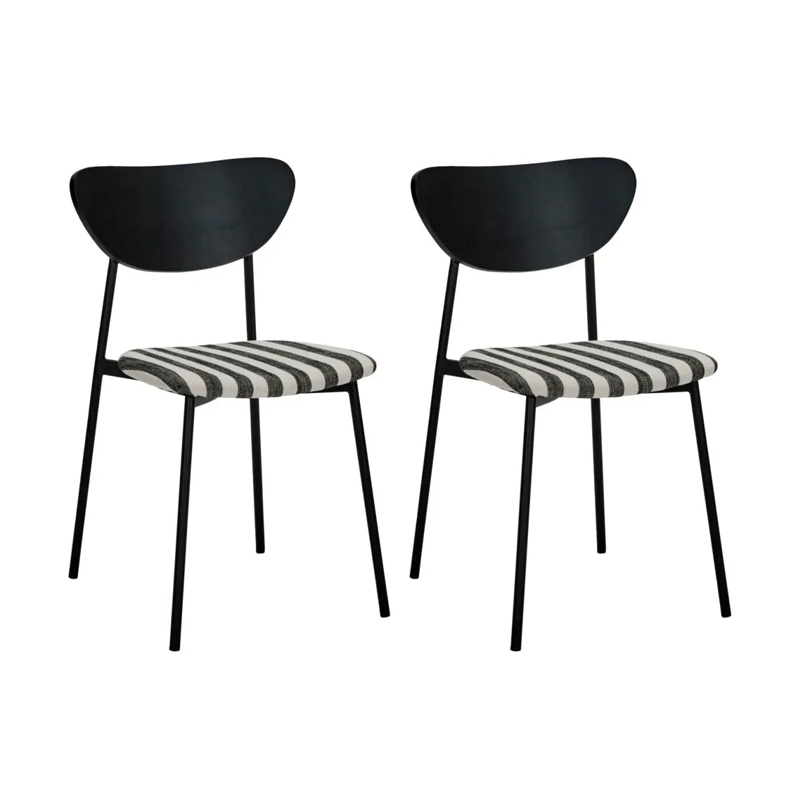 House Doctor Must Stuhl mit Sitz 2er-Pack Schwarz-weiß