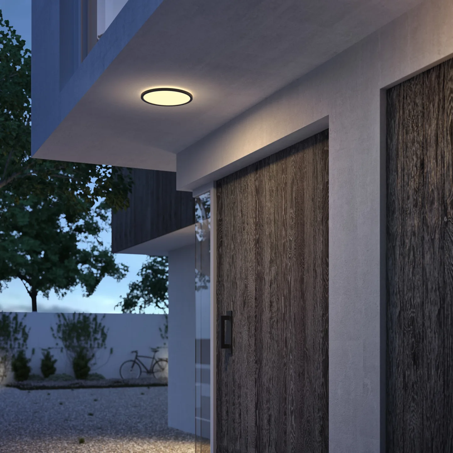 SuperSlim Deckenlampe schwarz Ø 25 cm 2.700 K IP54 - Philips - Badezimmer - Metall - Rund
