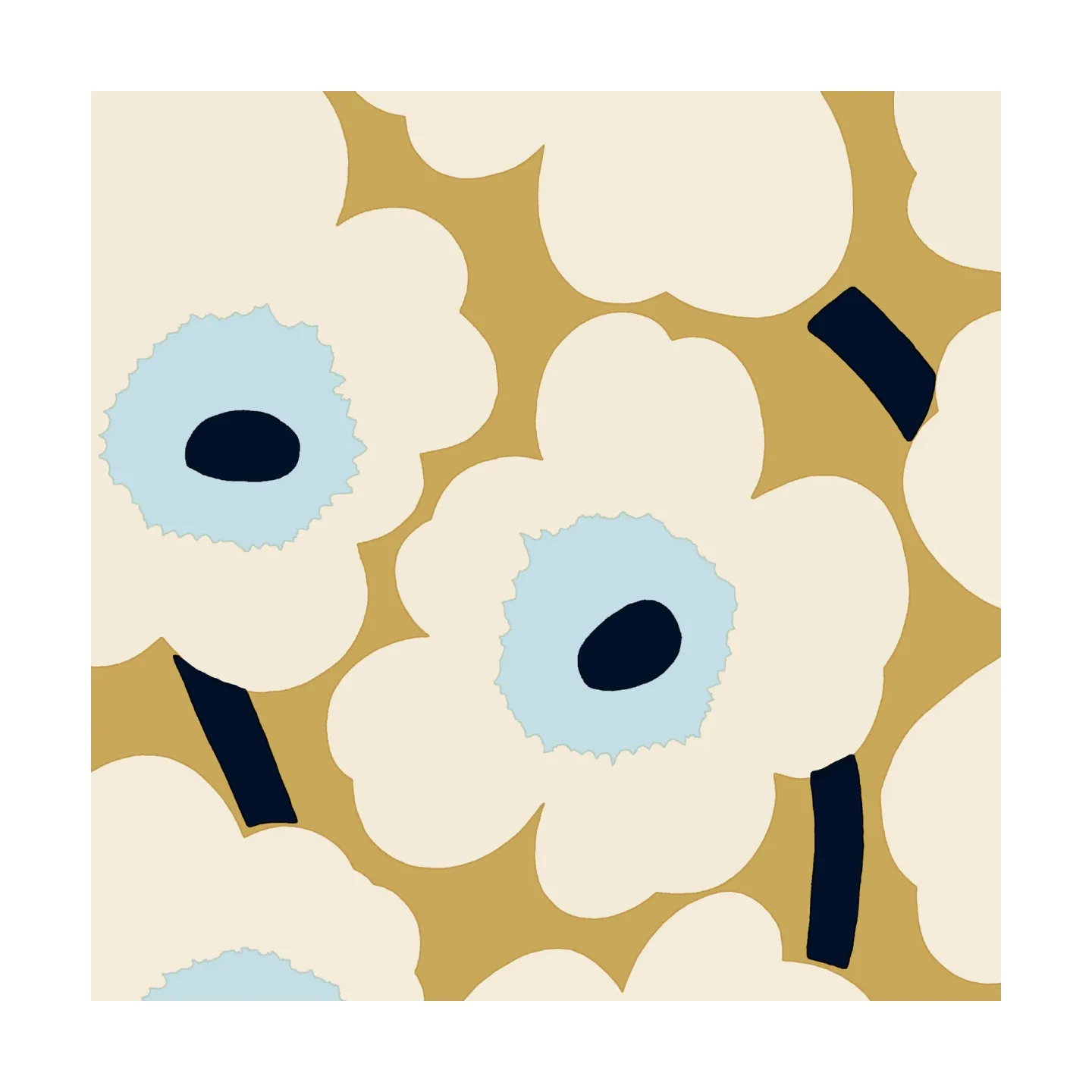 Marimekko Unikko Serviette 33x33cm 20er Pack Beige-Blue