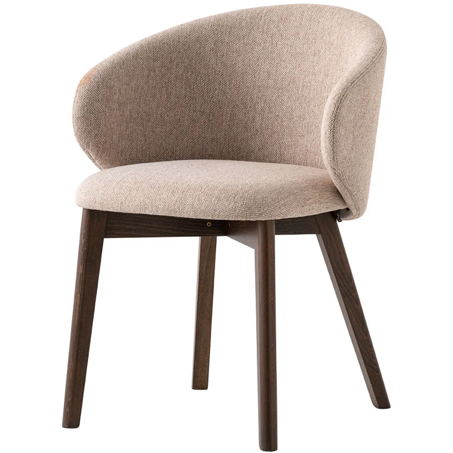 CONNUBIA Stuhl 2er-Set Tuka taupe/dunkelbraun Buche/Polyester