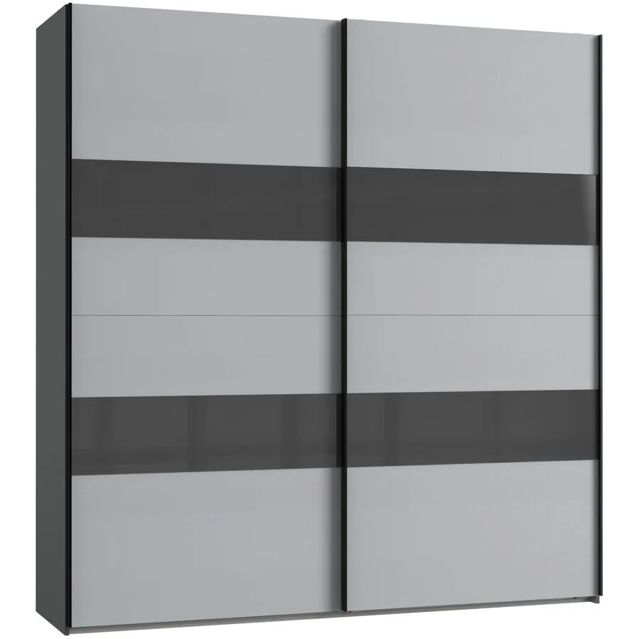 Kleiderschrank Akshay hellgrau Holzwerkstoff B 225 cm
