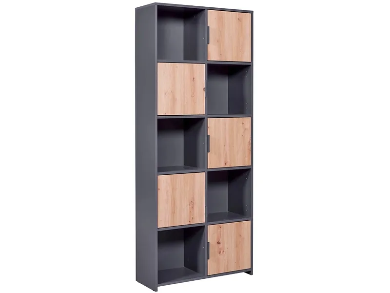 Bibliothek MODULO 77x30x185cm 10 Fächer anthrazit