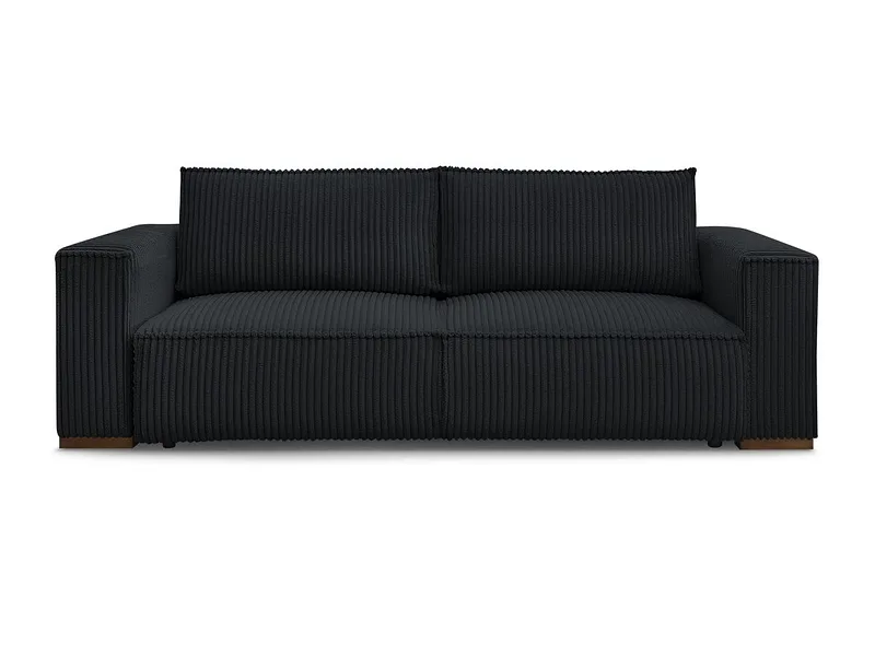 3er Sofa BOBOCHIC CHELSEA Cord-Stoff schwarz