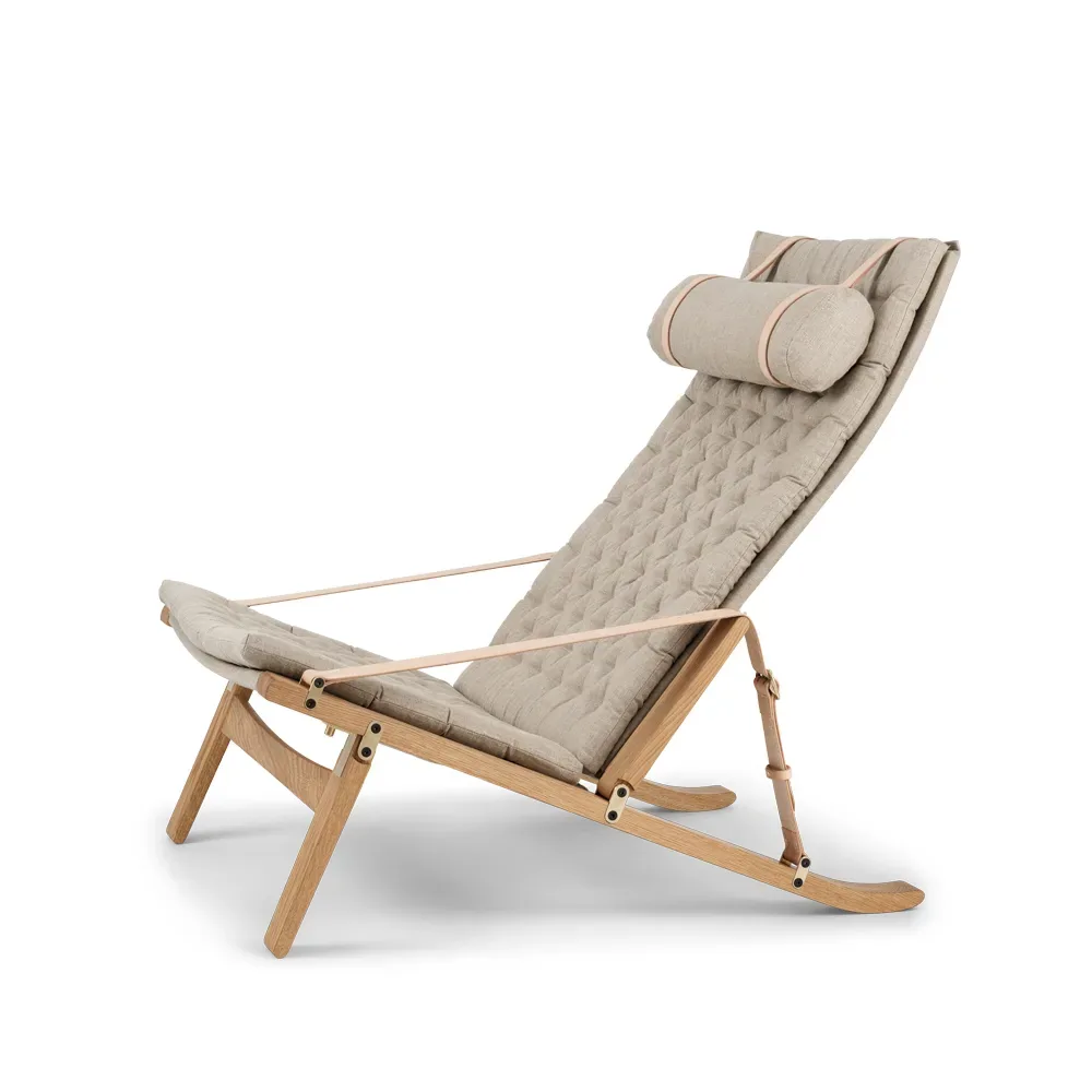 Carl Hansen & Søn FK10 Plico fåtölj Tyg canvas natur-oljad ek