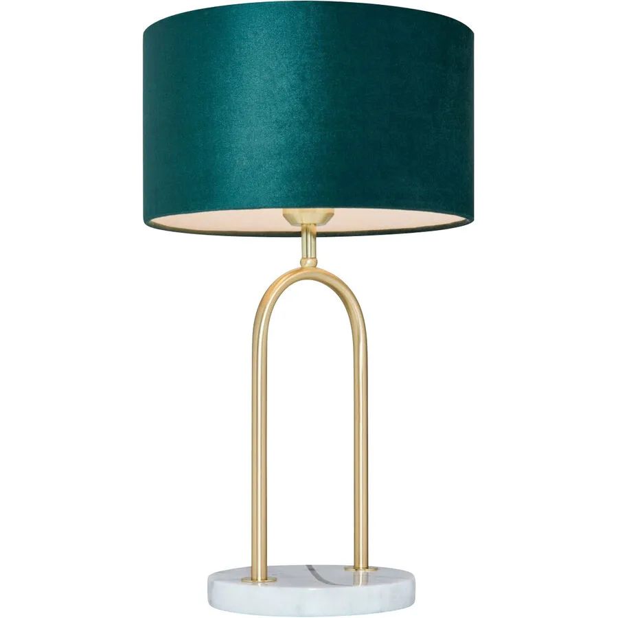 Tischlampe Eulo Grün/Weiss Metall/Stoff 20 cm 50 cm - Material: Metall/ Stoff
