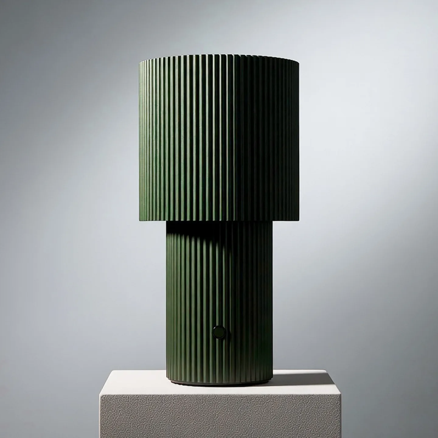 Iluma LED-Akku-Tischleuchte, olivgrün, Höhe 22,1 cm - Herstal Belid - Wohnzimmer - Modern - Aluminium - Einflammig