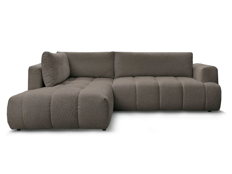 Ecksofa BOBOCHIC FUJI Boucle-Stoff rotbraun