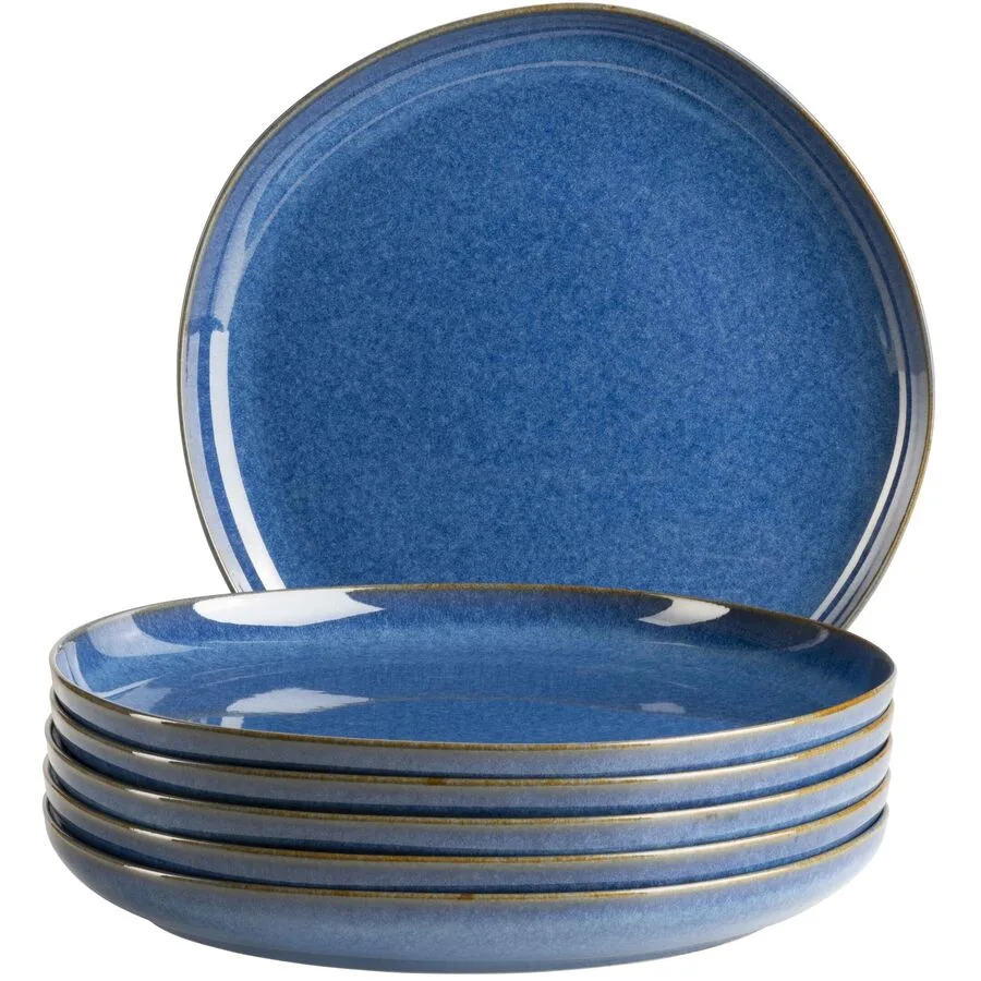 MÄSER Speiseteller-Set 6-tlg. Cordelia Blau Steinzeug