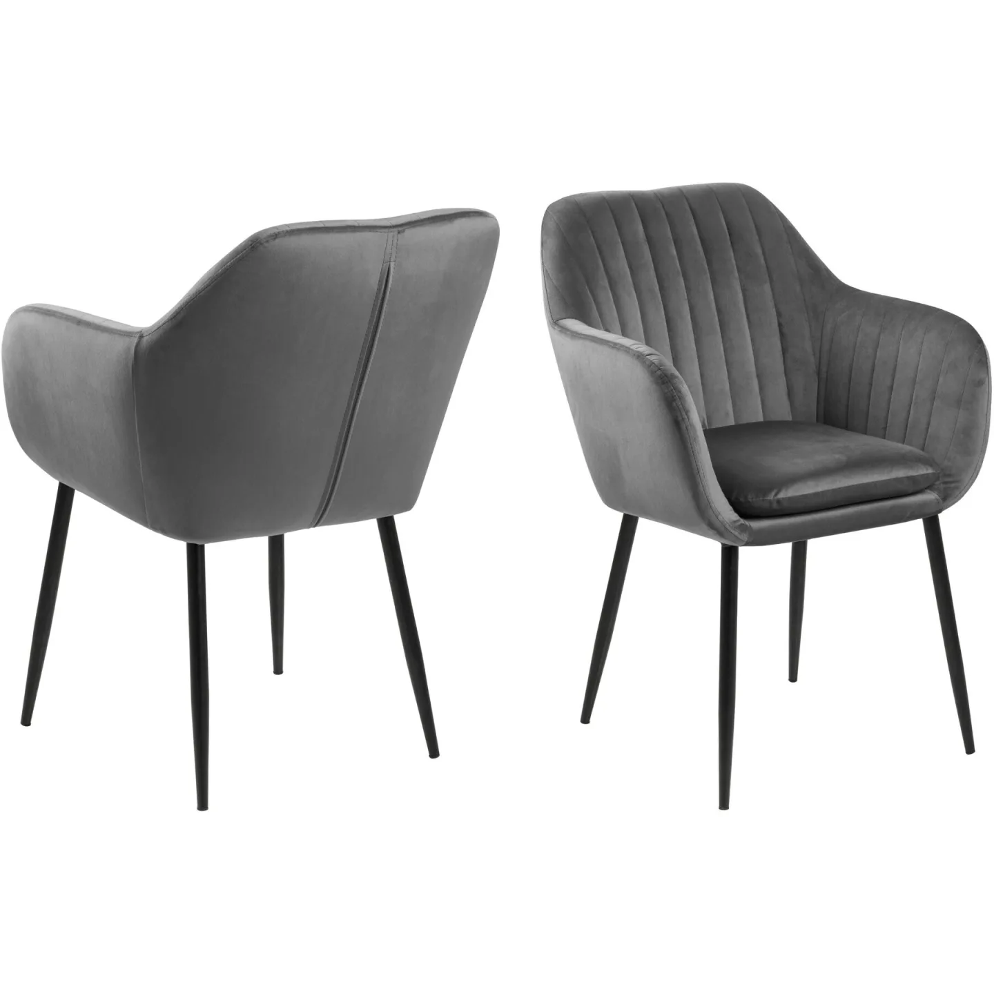AC Design Furniture Stuhl AC Design Dunkelgrau Textil - Stuhl