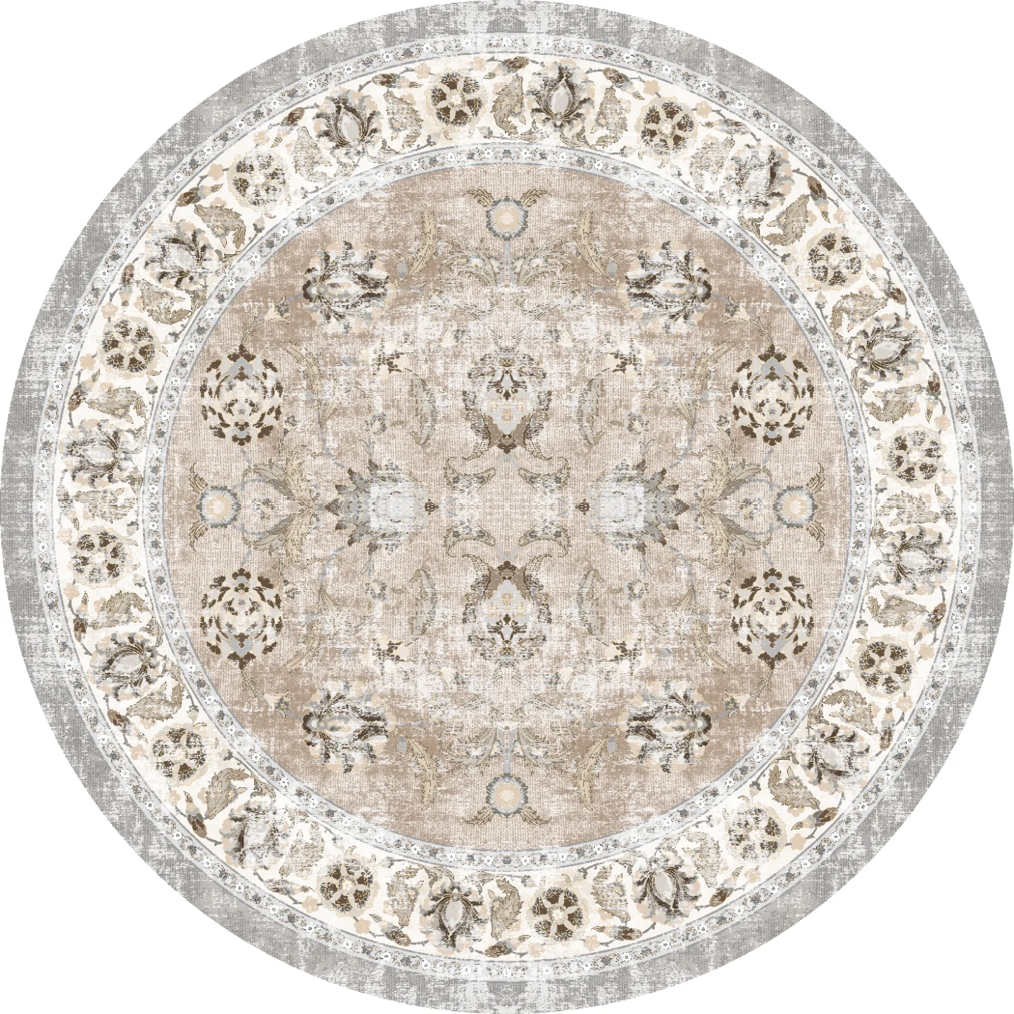 Runde tepper - Adeleine (beige) (Størrelse: Ø 160 cm)