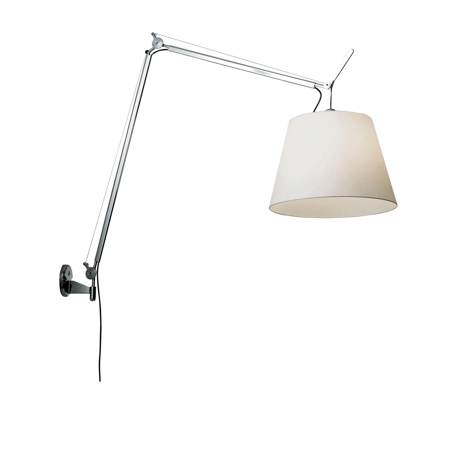 Artemide - Tolomeo Mega Skrivbordslampa Aluminium Skärm i Pergamentpapper Ø 36 cm - Skrivbordslampor - Giancarlo Fassina,Michele De Lucchi - Silver