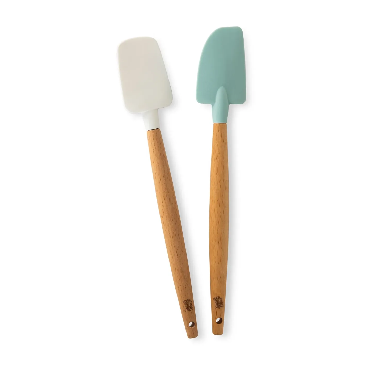 Nordic Ware Nordic Ware Mini Teigschaber Buchenholz 2er Pack Weiß,blau