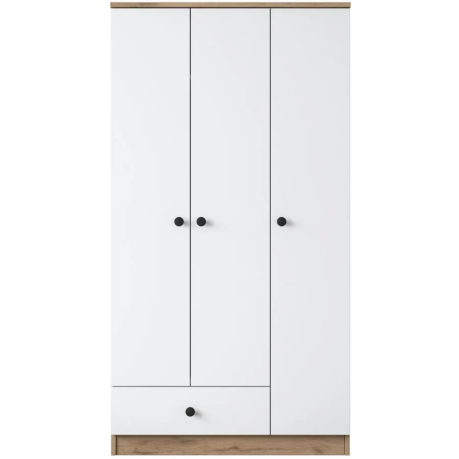 Kleiderschrank Uyumak Walnuss Melamin B 90 cm