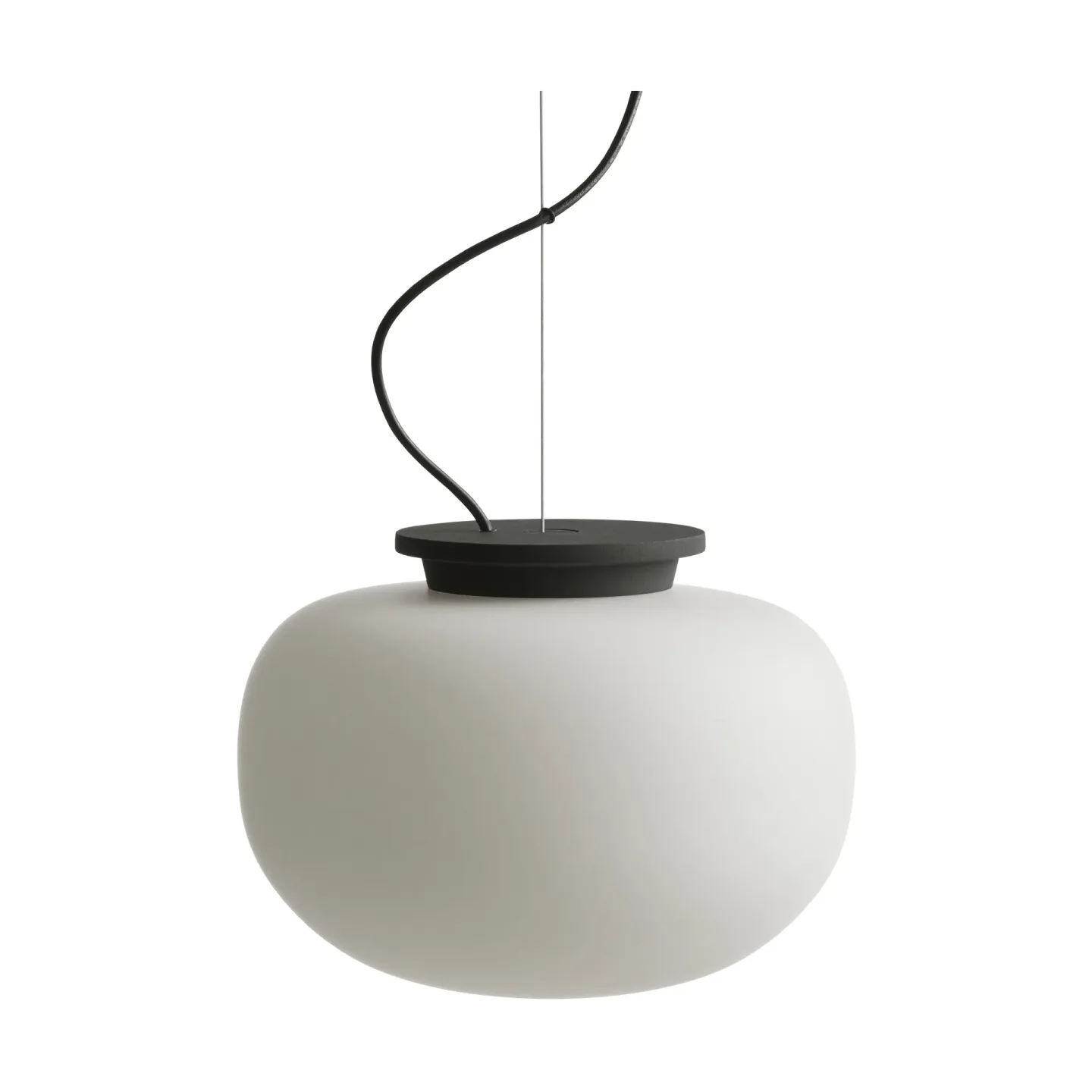 Frandsen Supernate Pendelleuchte Opal white-black, Ø28 cm