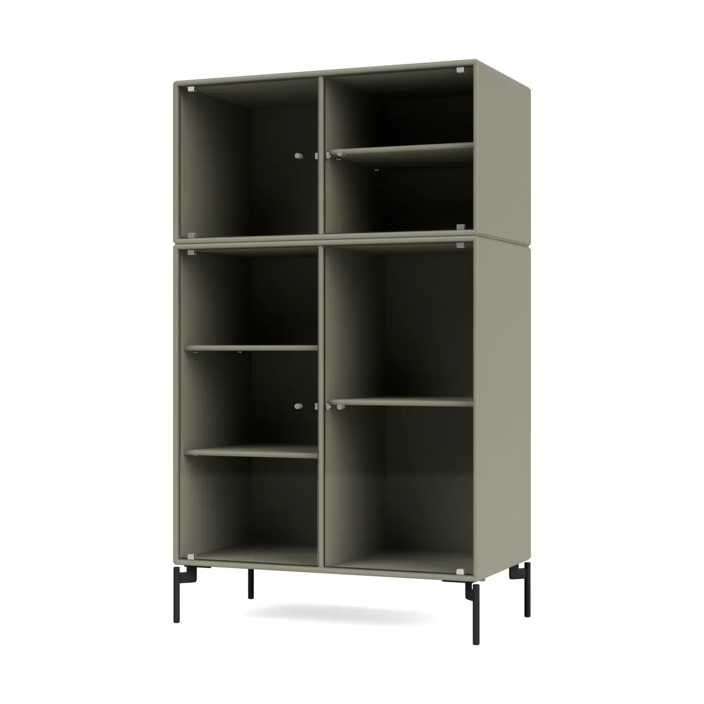 Montana Ripple III Vitrinenschrank 69,6x117,6x38 cm Fennel-Beine black