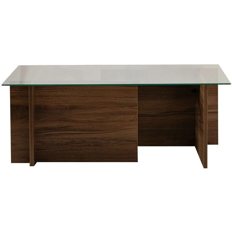 Salontisch Georis Walnuss/transparent Glas/Holzwerkstoff B 105 H 40 cm
