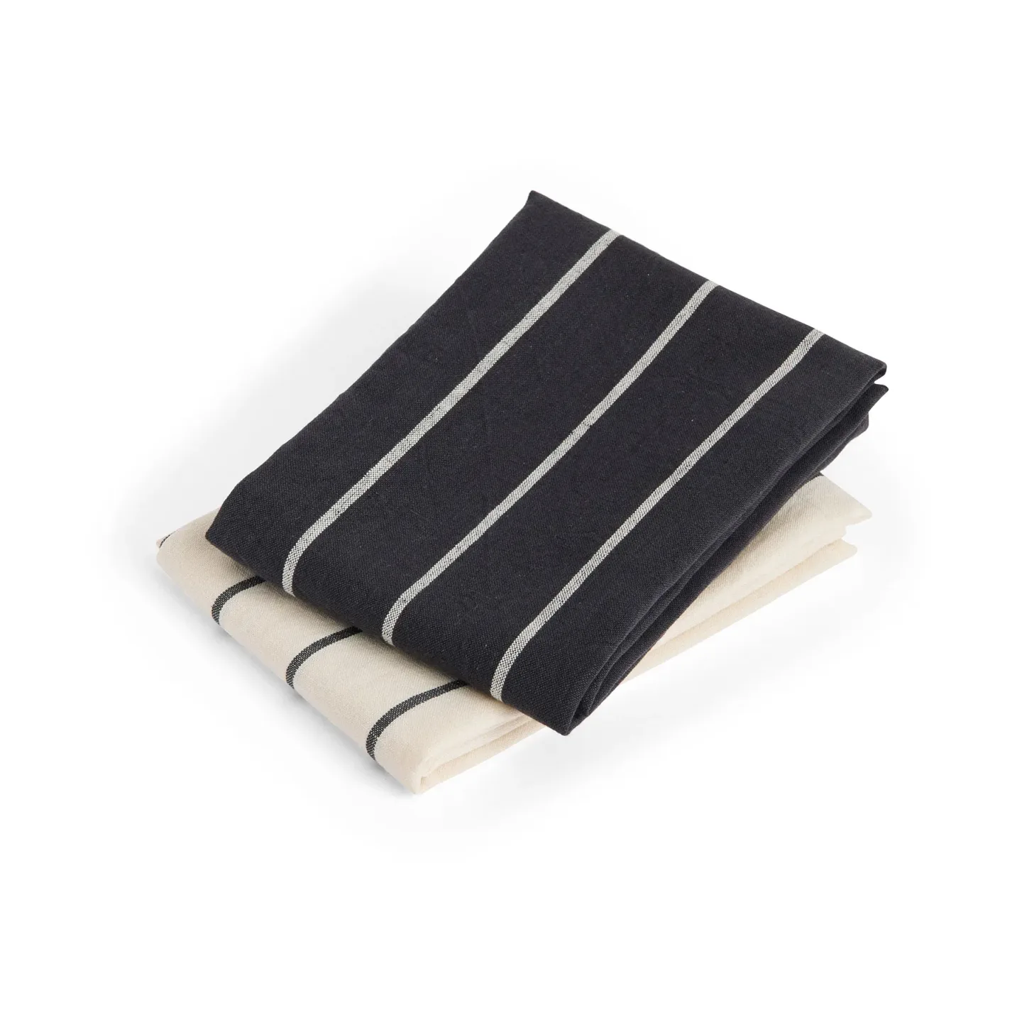 HAY Outdoor Market Küchenhandtuch Black-beige, 2-pack