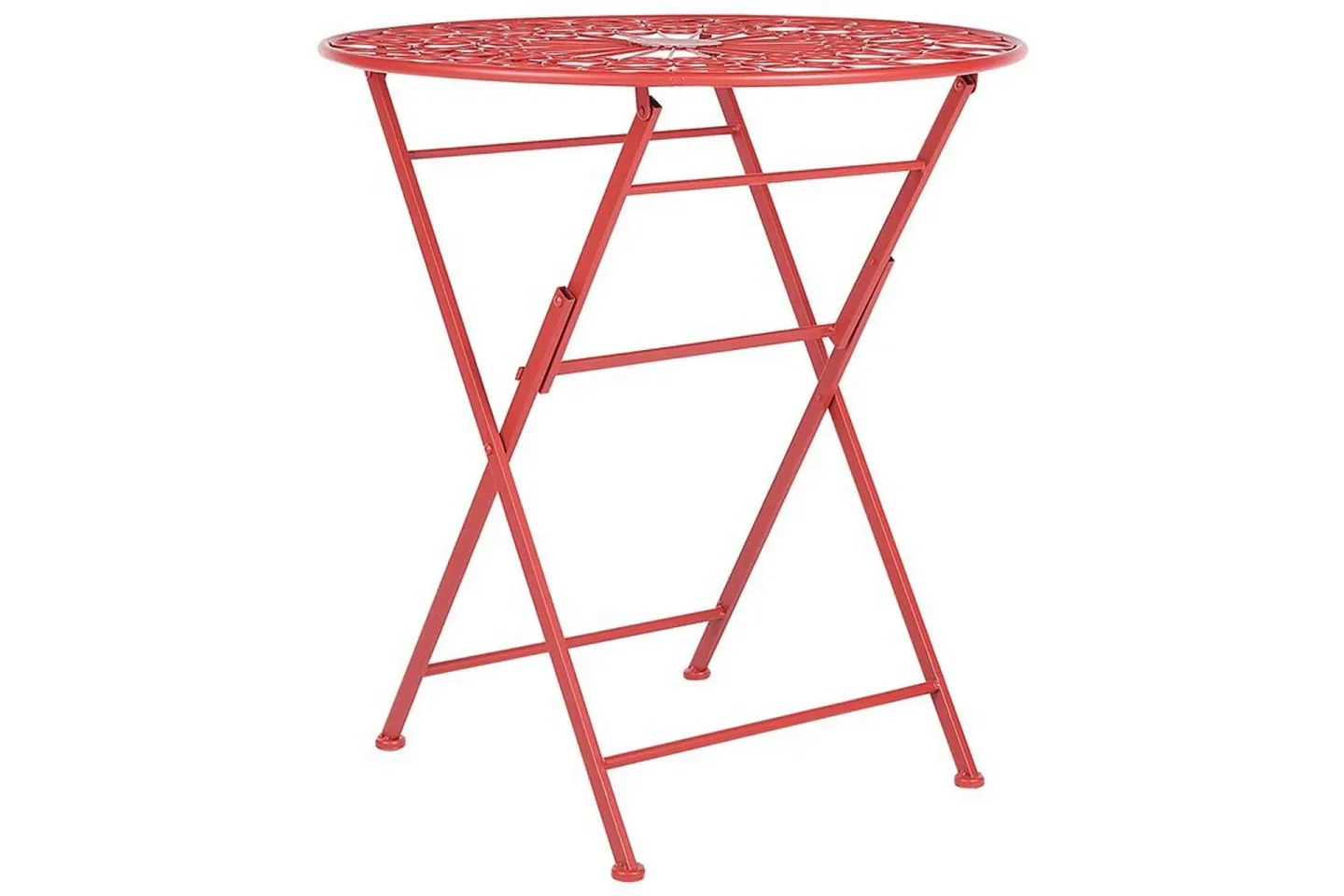 Terrace Runt Hopfällbart Cafébord och Bistrobord Utomhus 70 cm Metall - Röd