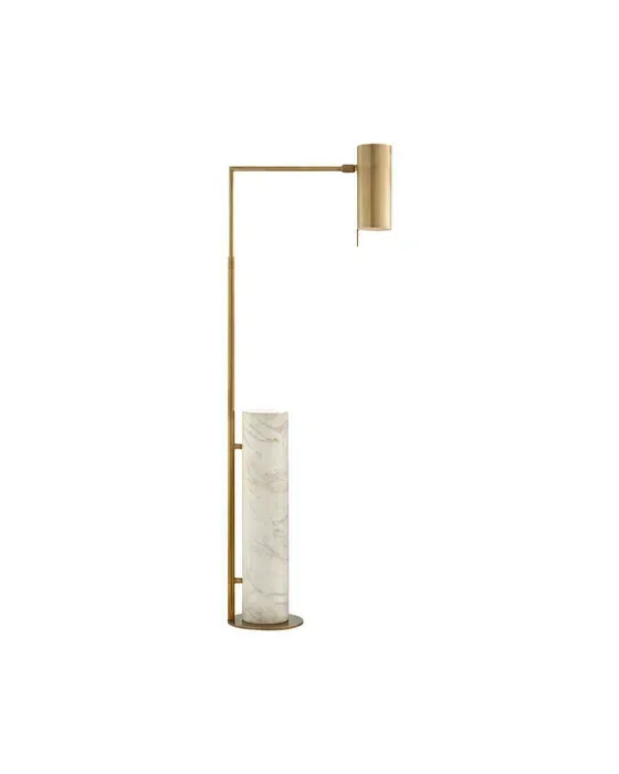 Alma Floor Lamp Antique Brass/White