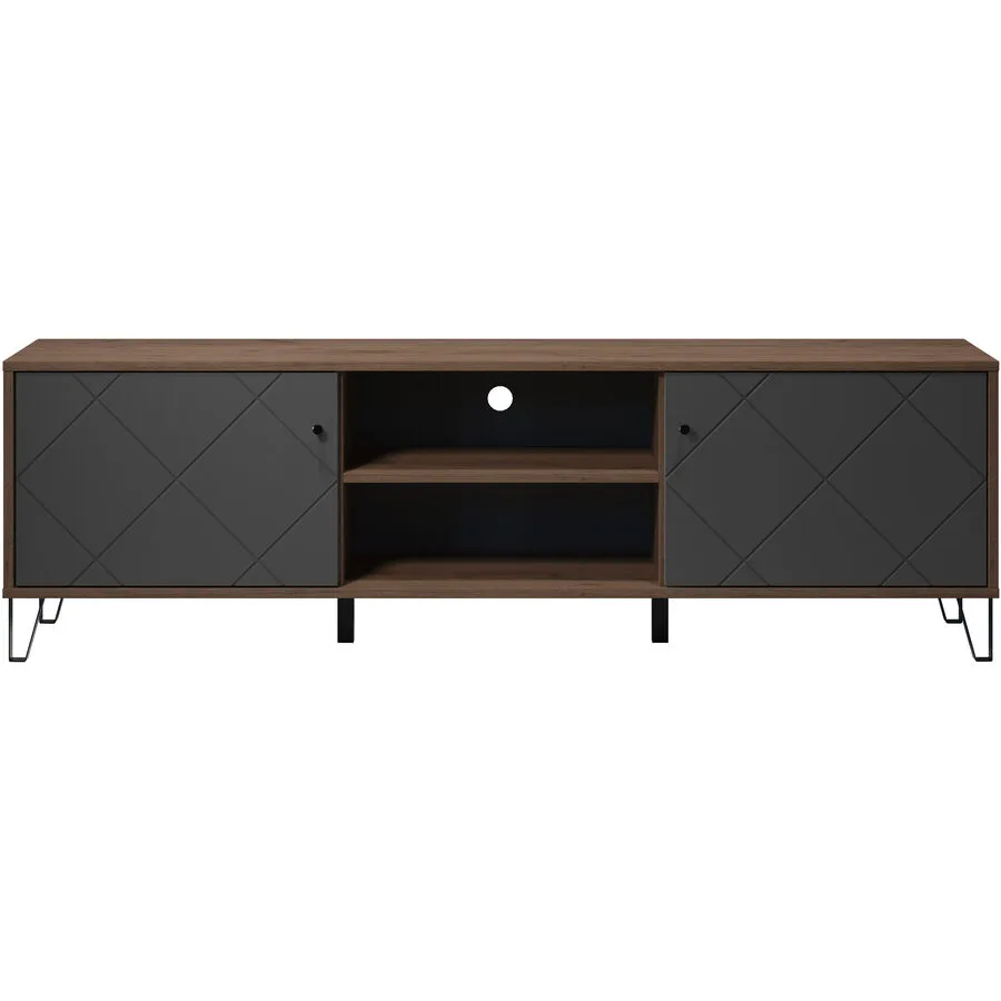 TV-Möbel Foster Eiche/graphit/schwarz Spanplatte/Metall/Kunststoff/Holzwerkstoffe B 183 cm