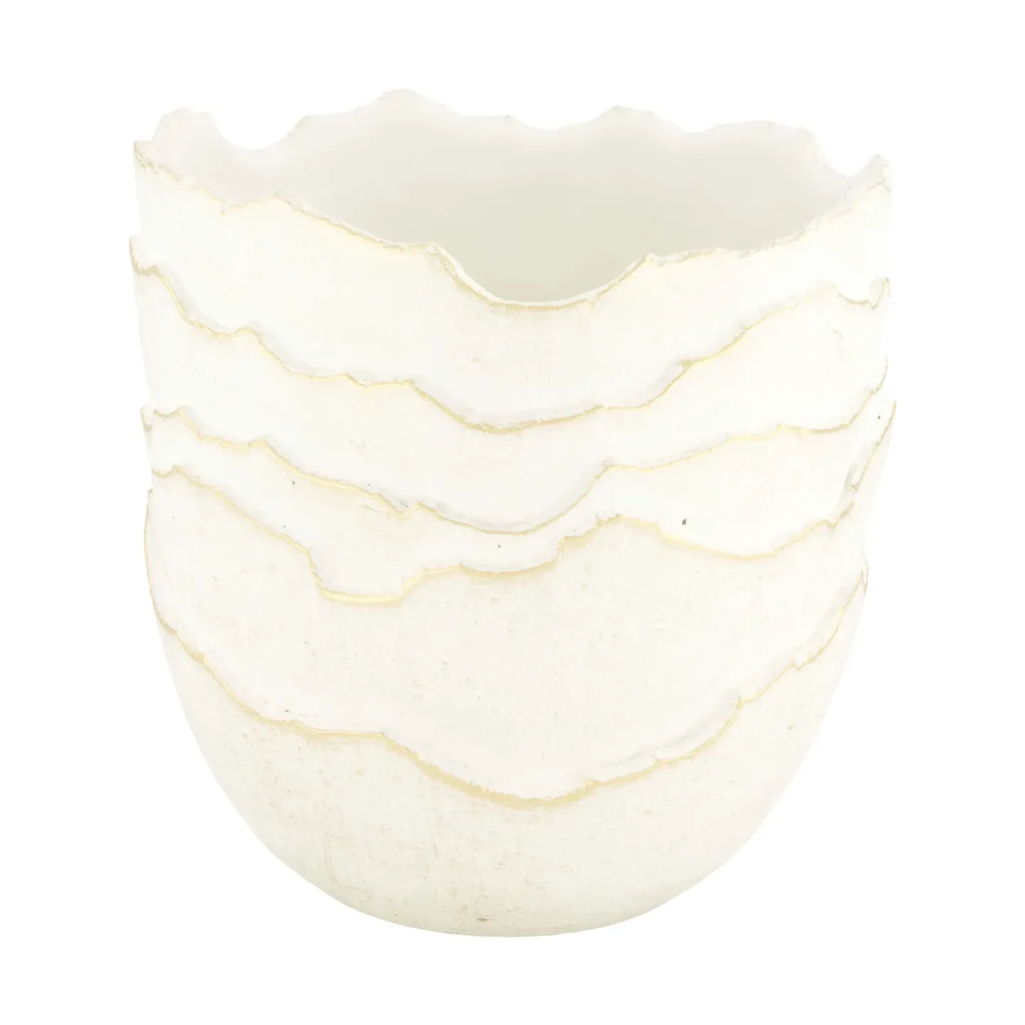 Decofinder Gefäss Zement, Weiss Gold T: 19 cm | Schubiger Möbel