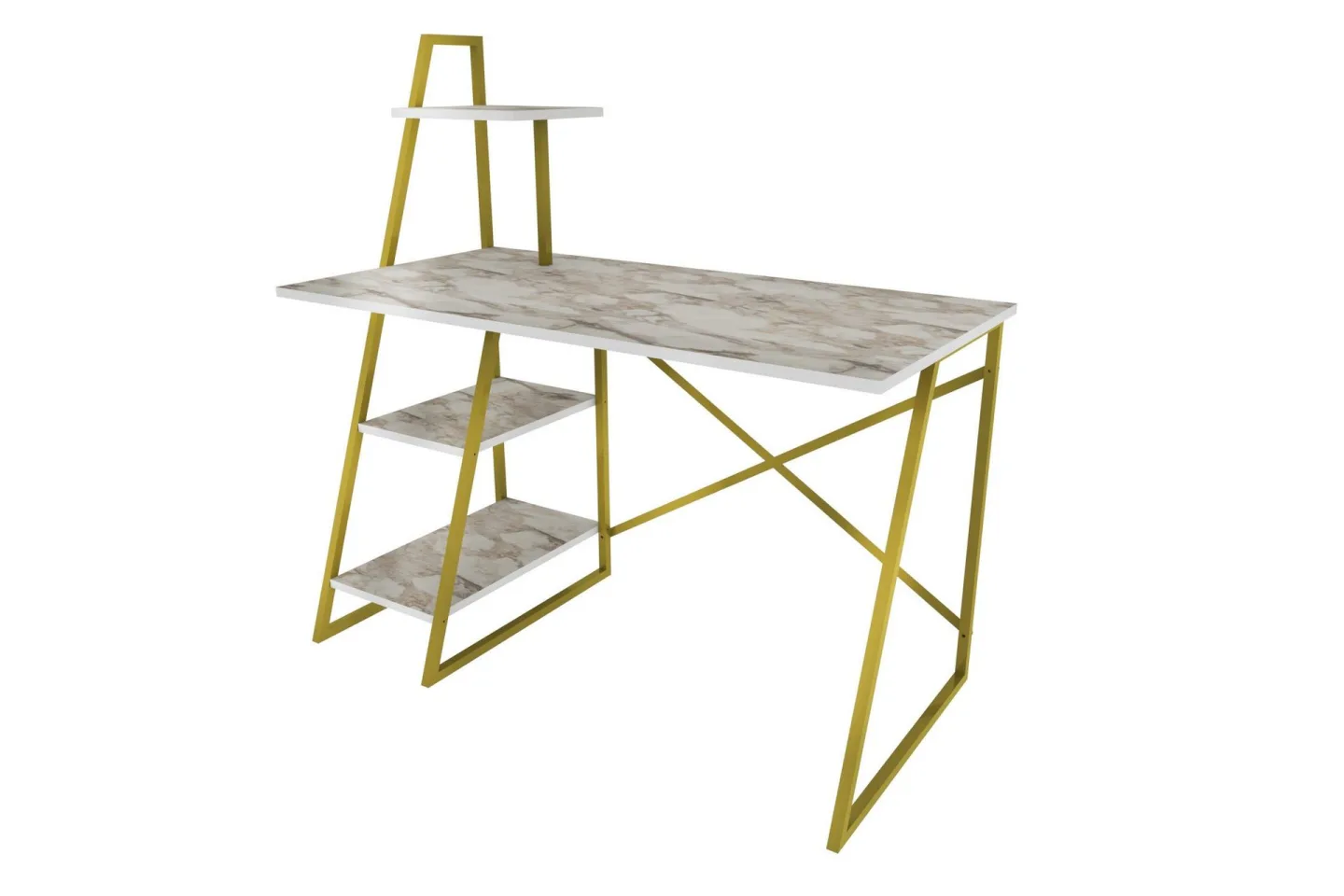 Andifli Skrivbord 60x120x120 cm med förvaring - Vit