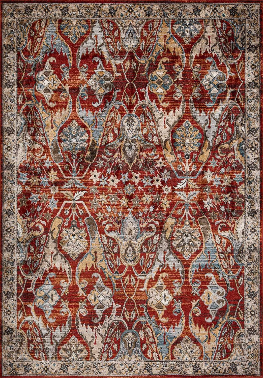 Matta Yelvi 135x190 cm - Röd/Beige