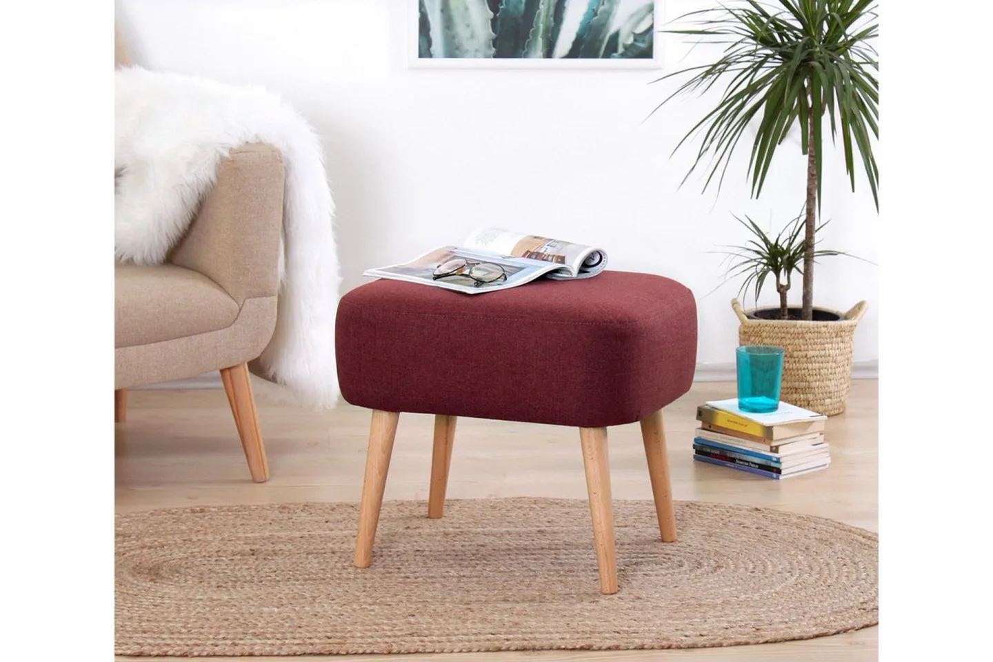 Demopolis Sittpuff 50 cm - Röd