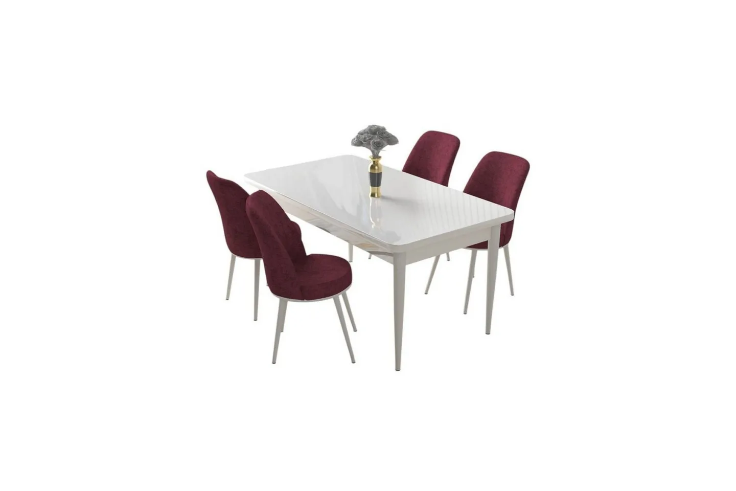 Sivaji Matgrupp 4-sits - Vit/Burgundy