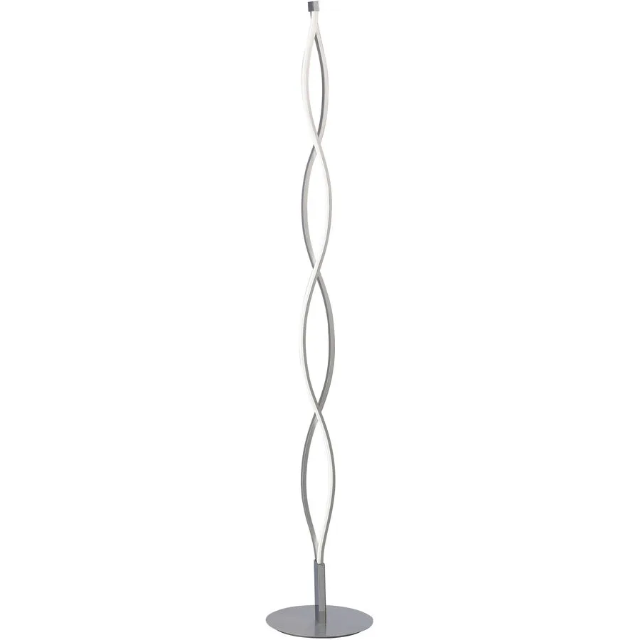 Stehlampe Kaleb Silber/Grau 25 cm 150 cm - Farbe: Silber/chrom - Material: Metall/Aluminium/Acrylglas - LED