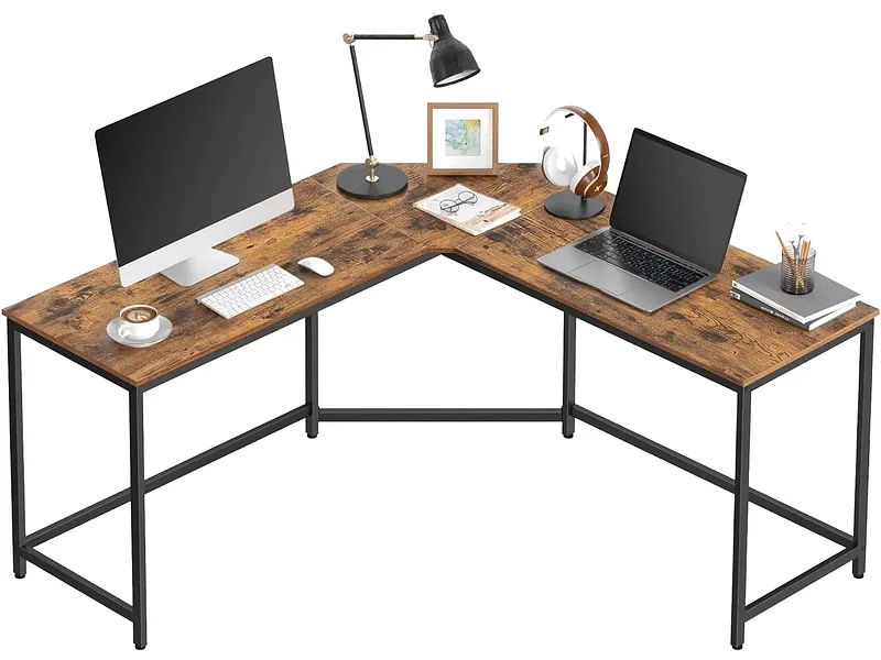 Eckschreibtisch SONGMICS RUSTIK 149x149x75cm braun