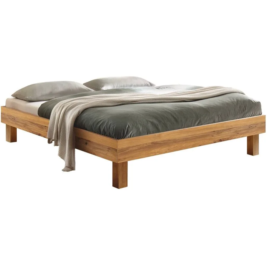 Hasena Bett Ferizeya Braun Holz 100 x 200 cm - Farbe: Wildeiche