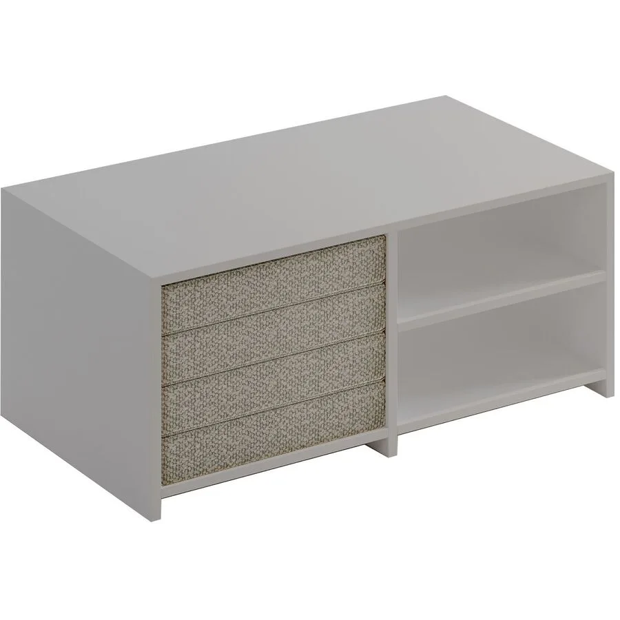 Salontisch Georis Weiß 100% Melaminbeschichtete Kiefer B 90 T 45 cm - Farbe: Weiss