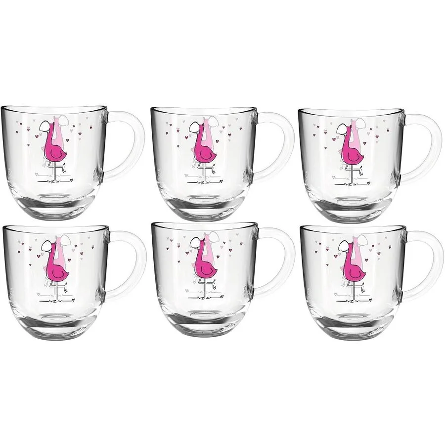 Kindergeschirr-Set Leonardo transparent/pink Glas H 14 cm 0.28 l
