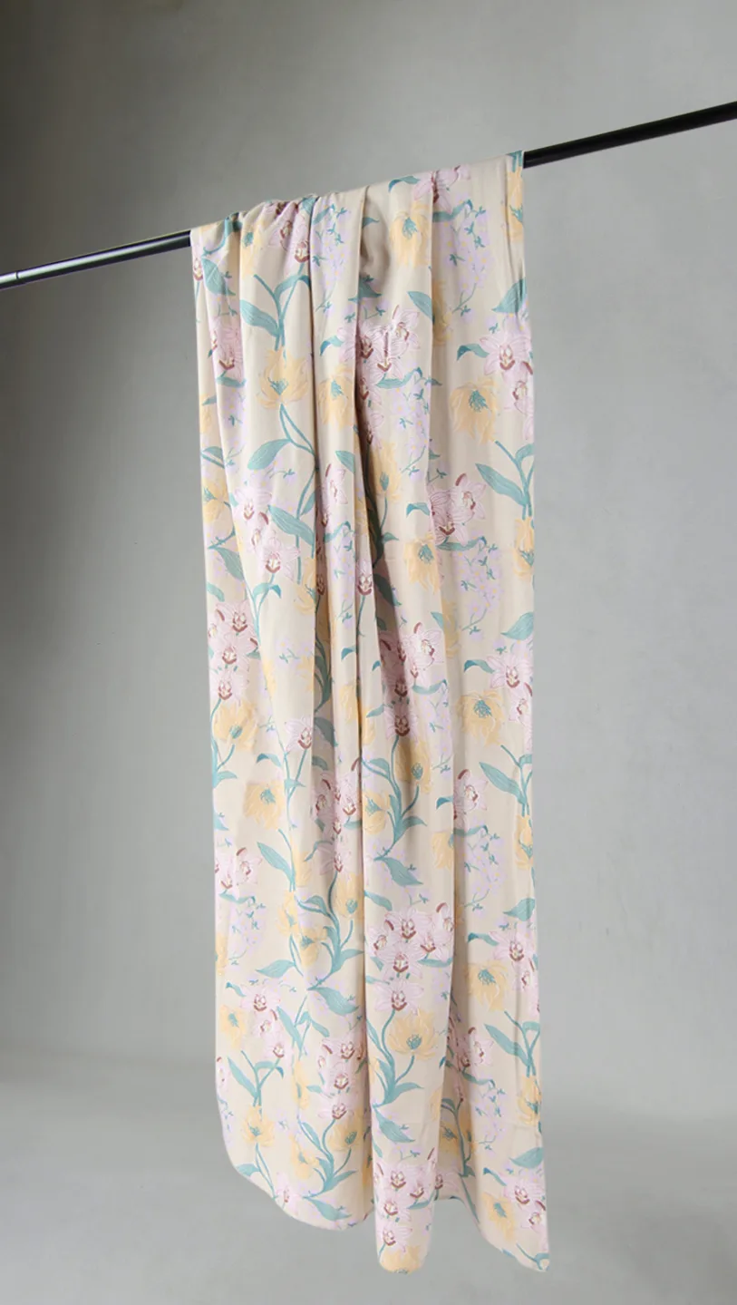 Gardiner - Bomullsgardin - Florina (rosa) (Størrelse: 140 x 300 cm)
