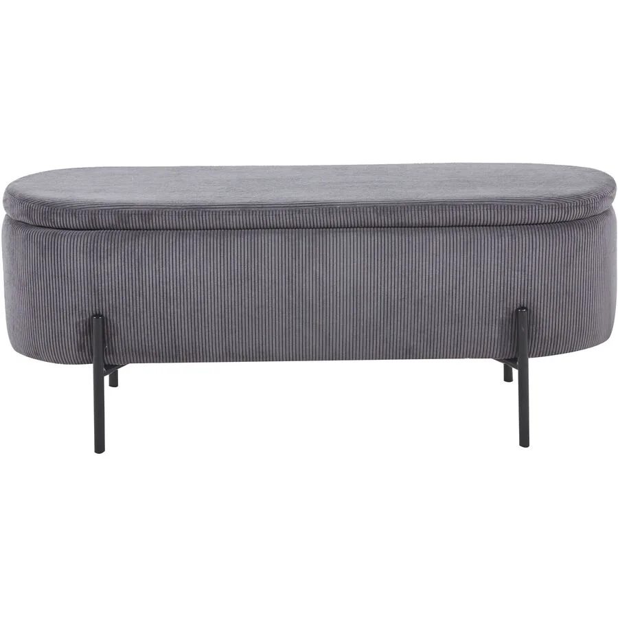 Bank Lily Grau Stoff 110 cm 44 cm