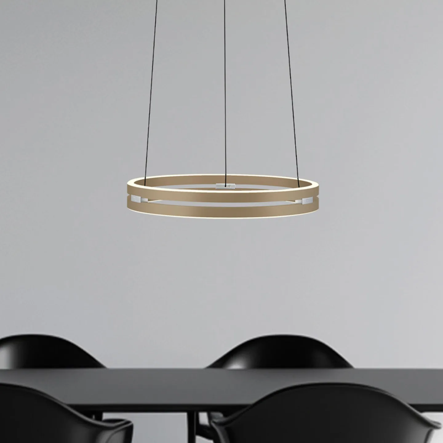 E-Loop LED-Hängeleuchte, bronze, Ø 50 cm, Alu, CCT - PURE - Wohnzimmer - Modern - Metall - Mehrflammig