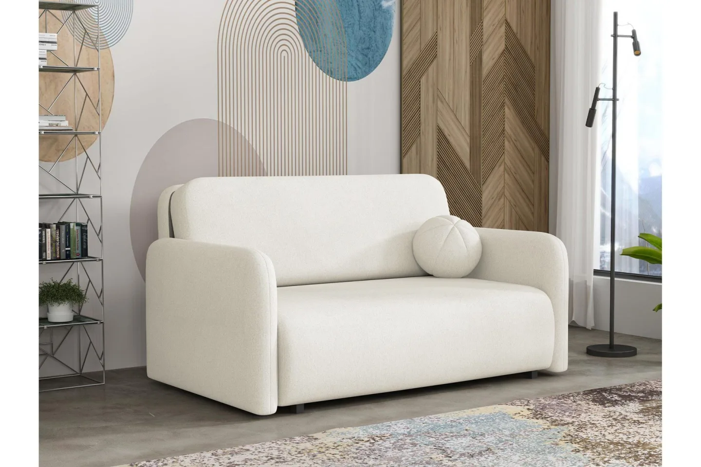 Ajmeri Bäddsoffa 3-sits i Plysch - Beige