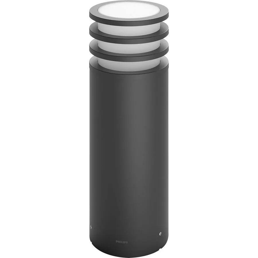 Sockellampe aussen Lucca Philips Hue Aluminium anthrazit 40cm - LED - Lichtfarbe: Extra warmweiss - LED Energiesparlampen