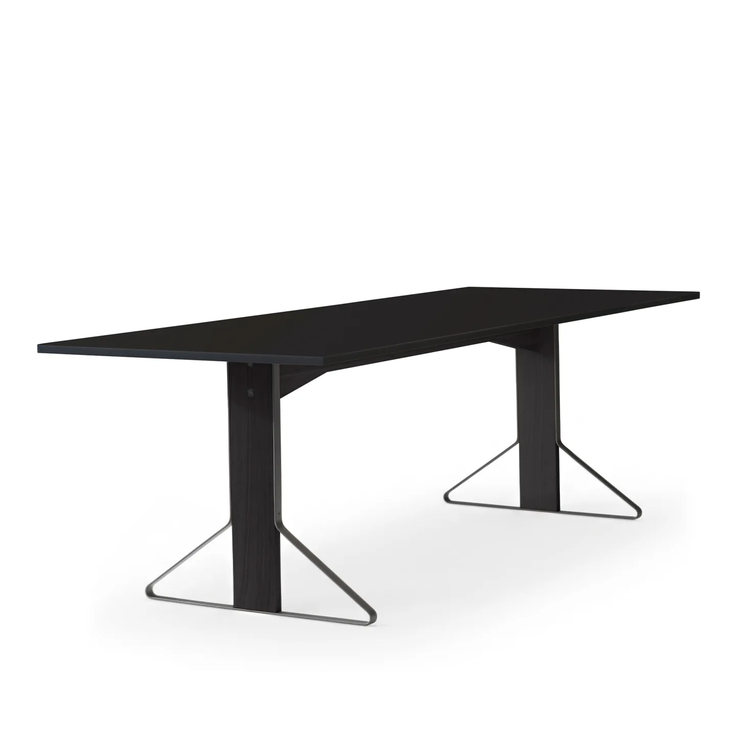 Artek - Kaari Bord Reb 002, Svart linoleum, Svartlackad ek - Matbord - Ronan & Erwan Bouroullec - Svart - Metall/Trä