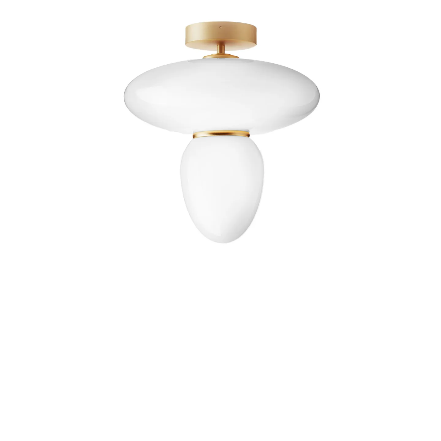 Nuura - Rizzatto 42 Satin Brass/Opal White - Plafonder - Paolo Rizzatto - Flerfärgad