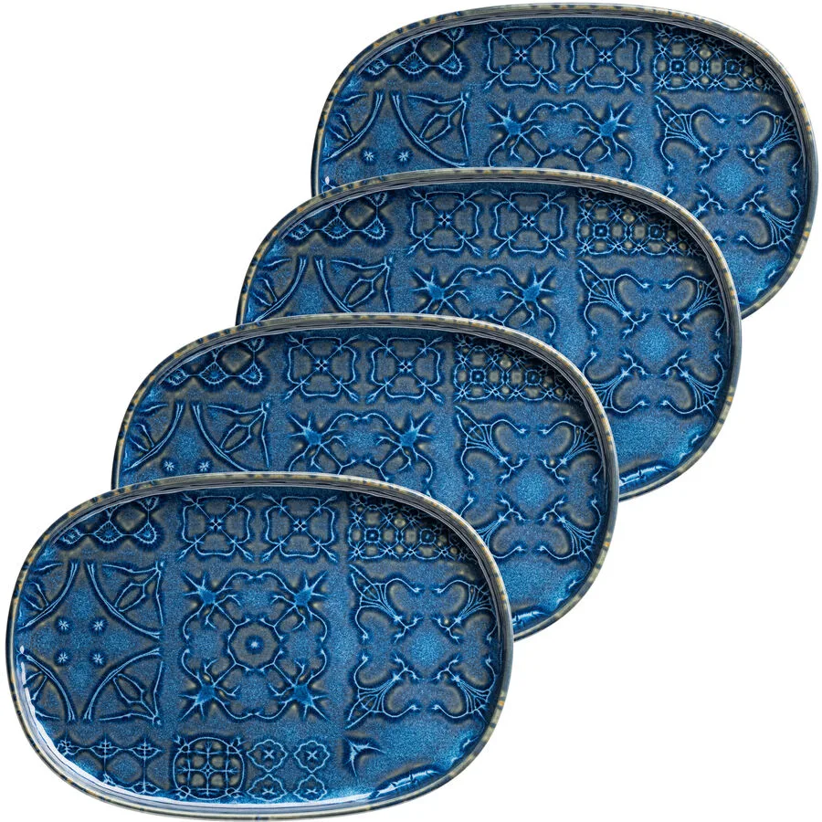 MÄSER Platten-Set Trad. Tiles Blau Steinzeug 33 cm 23 cm